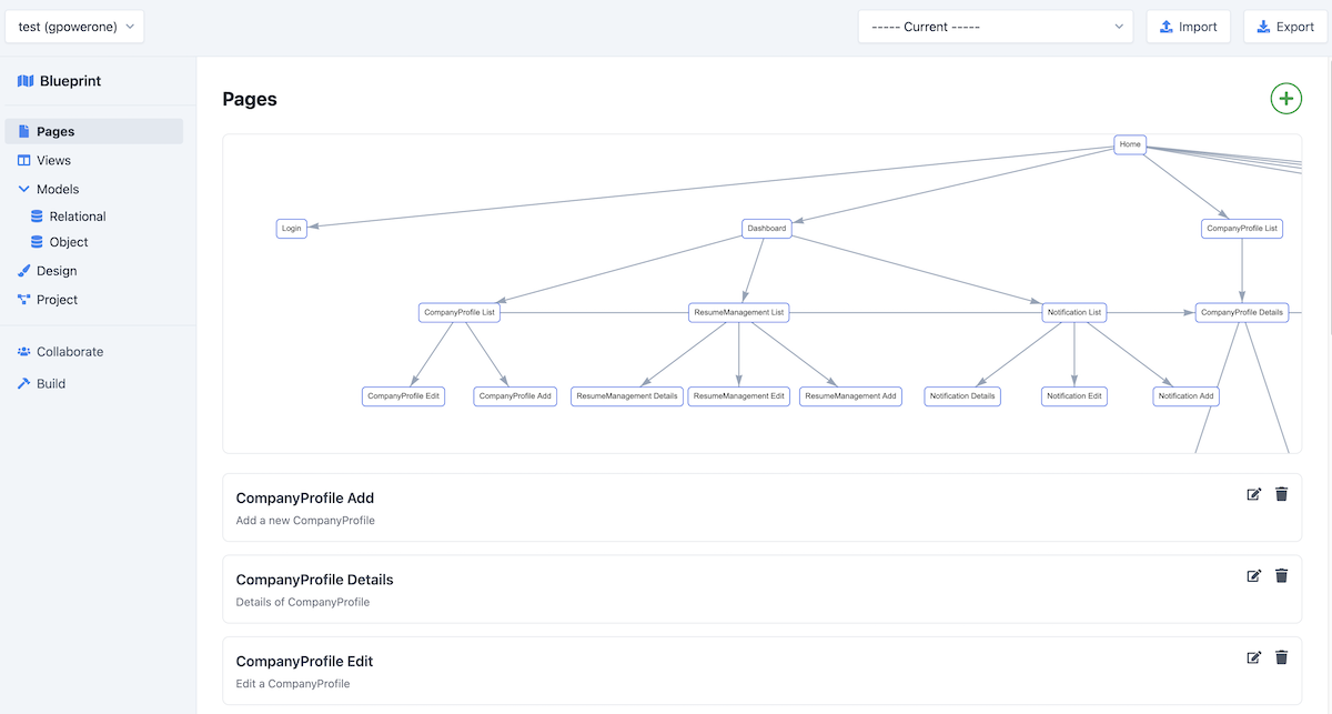 Application blueprint visualization